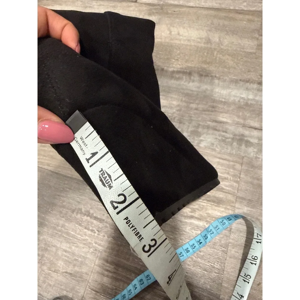 Anne Klein AKKENNEDY Black Suede Wedge Tall Boots Pointed Toe Size 5.5M NWT